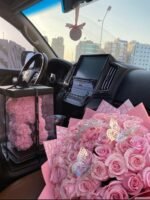 بوكيه 50 ورده + دب وردي + علاقة ديور